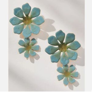 Painted Double-Flower Earrings